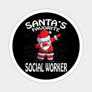 Santas Favorite Social Worker Christmas Magnet